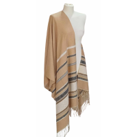 Szal z wełny jagnięcej o pięknym etnicznym wzorze