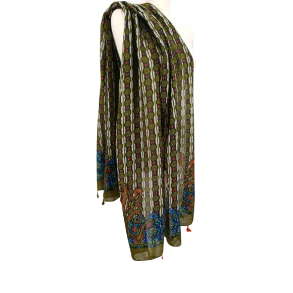 SZAL  BAWEŁNIANO - JEDWABNY