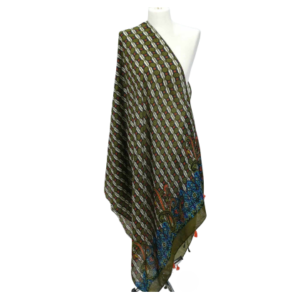 SZAL  BAWEŁNIANO - JEDWABNY