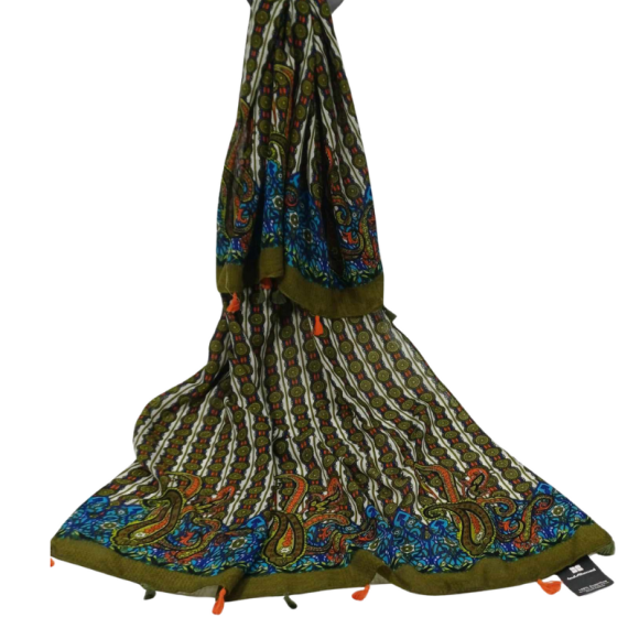 SZAL  BAWEŁNIANO - JEDWABNY