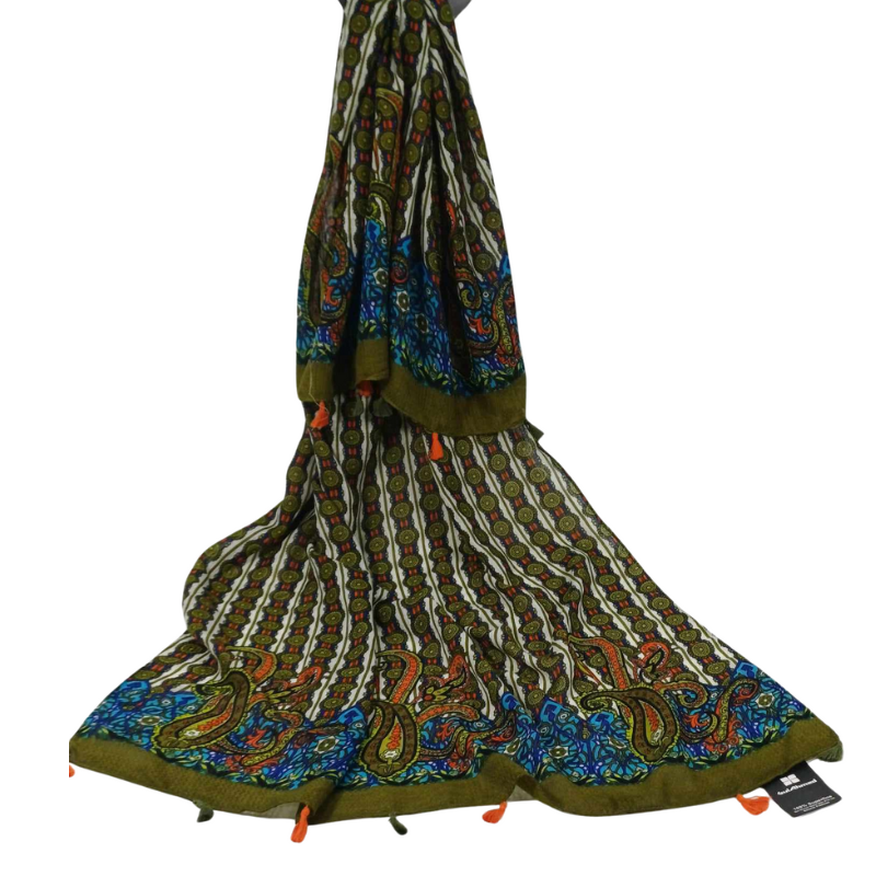 SZAL  BAWEŁNIANO - JEDWABNY