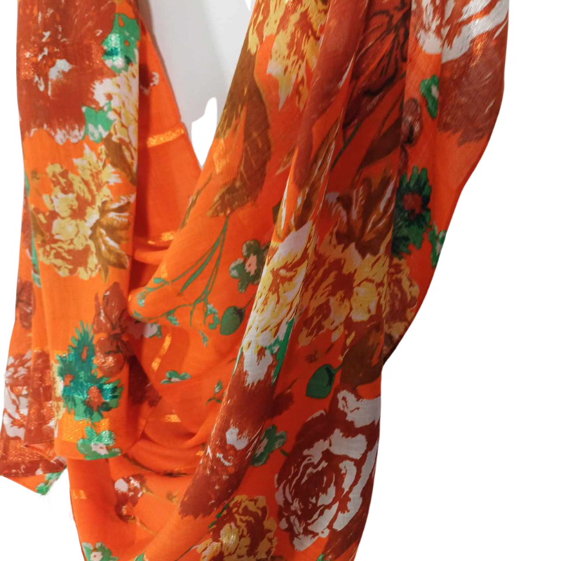 SZAL  BAWEŁNIANO - JEDWABNY