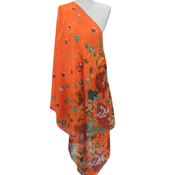 SZAL  BAWEŁNIANO - JEDWABNY