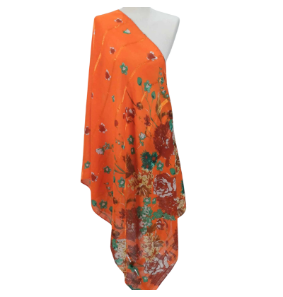 SZAL  BAWEŁNIANO - JEDWABNY