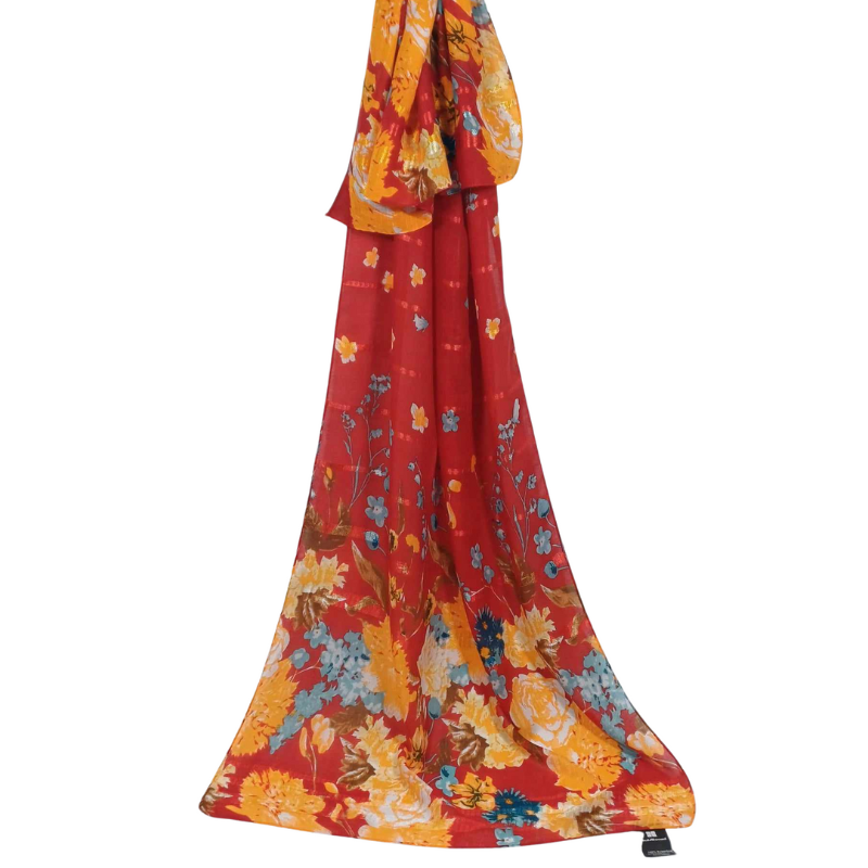 SZAL  BAWEŁNIANO - JEDWABNY