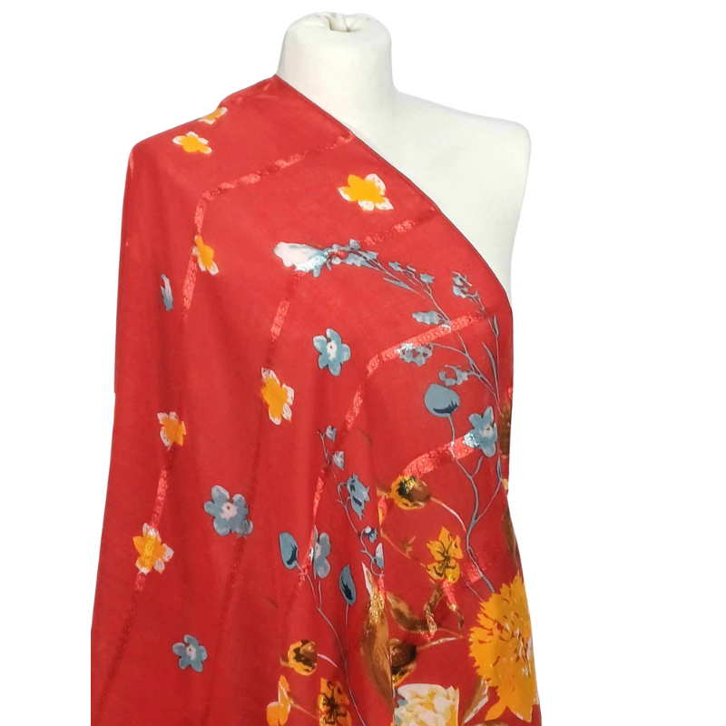 SZAL  BAWEŁNIANO - JEDWABNY