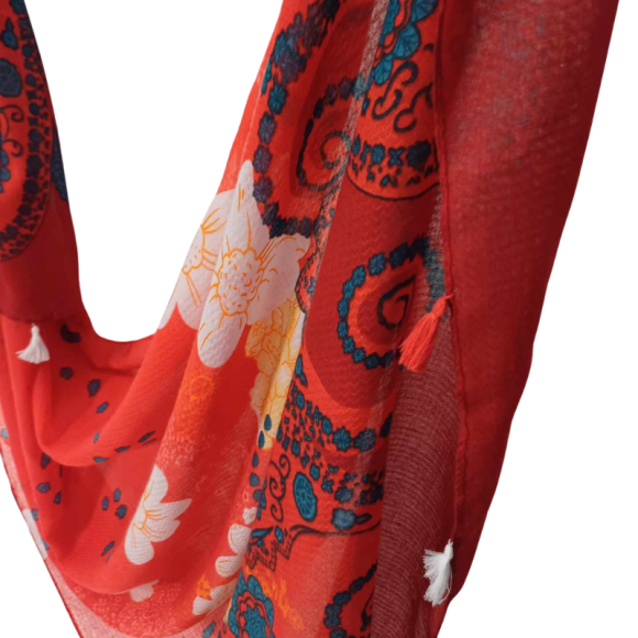 SZAL  BAWEŁNIANO - JEDWABNY