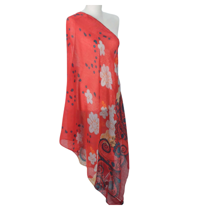 SZAL  BAWEŁNIANO - JEDWABNY