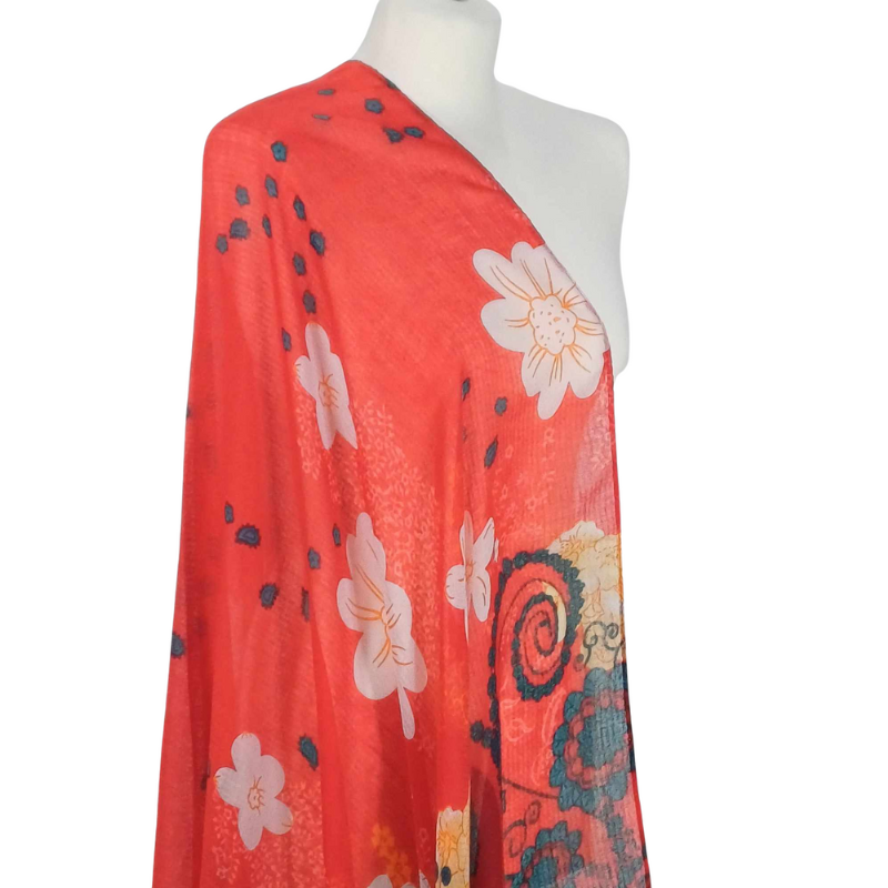 SZAL  BAWEŁNIANO - JEDWABNY