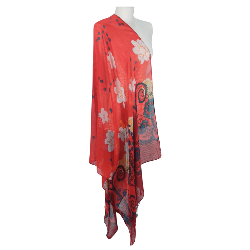 SZAL  BAWEŁNIANO - JEDWABNY