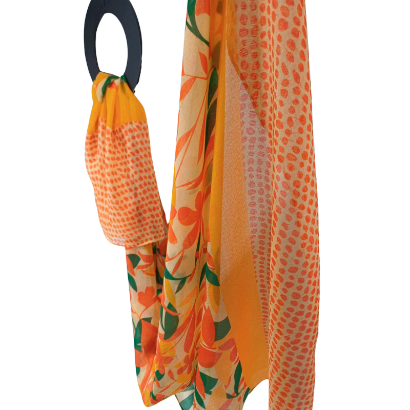 SZAL  BAWEŁNIANO - JEDWABNY