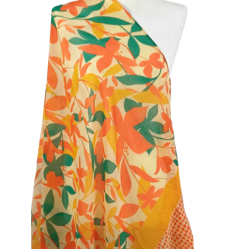 SZAL  BAWEŁNIANO - JEDWABNY