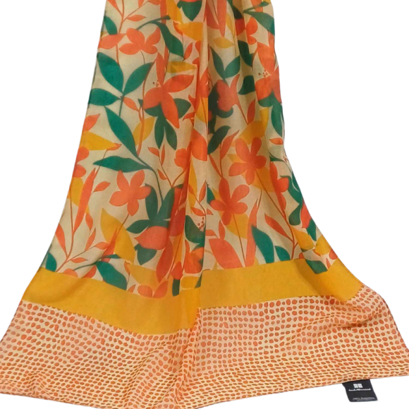 SZAL  BAWEŁNIANO - JEDWABNY