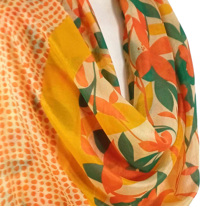 SZAL  BAWEŁNIANO - JEDWABNY