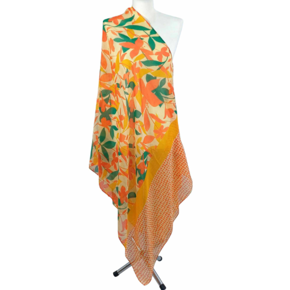 SZAL  BAWEŁNIANO - JEDWABNY