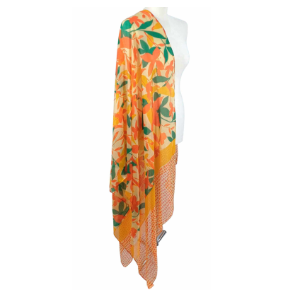 SZAL  BAWEŁNIANO - JEDWABNY