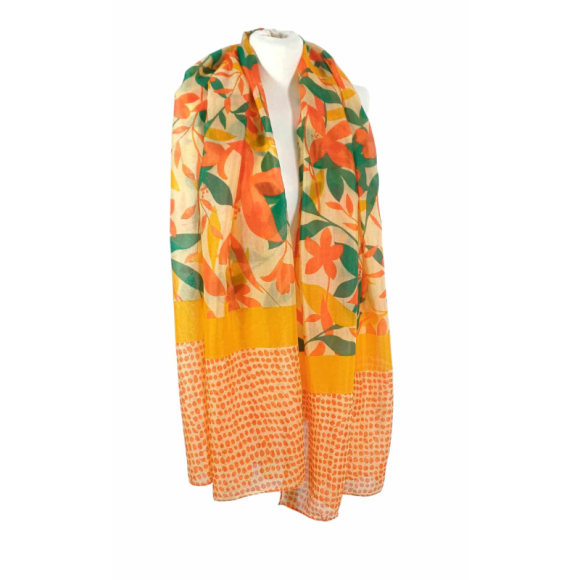 SZAL  BAWEŁNIANO - JEDWABNY