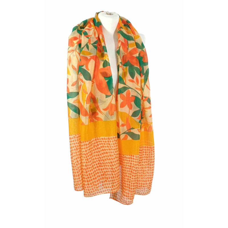 SZAL  BAWEŁNIANO - JEDWABNY