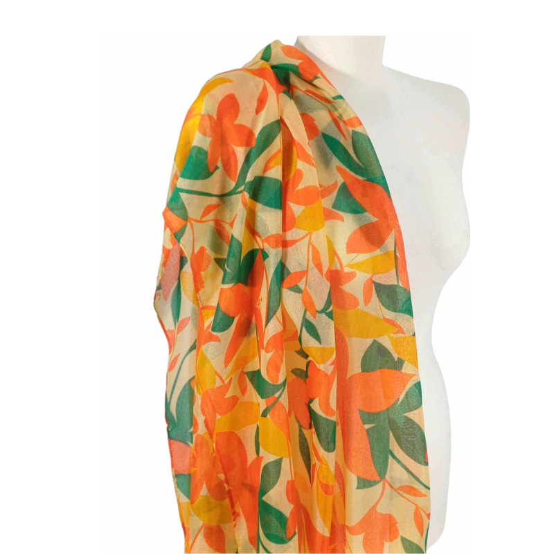 SZAL  BAWEŁNIANO - JEDWABNY