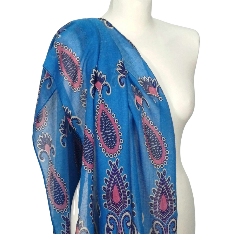 SZAL  BAWEŁNIANO - JEDWABNY