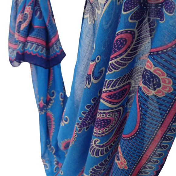 SZAL  BAWEŁNIANO - JEDWABNY