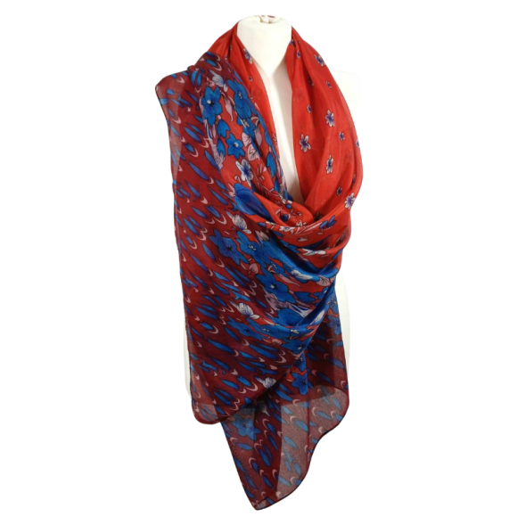 SZAL  BAWEŁNIANO - JEDWABNY