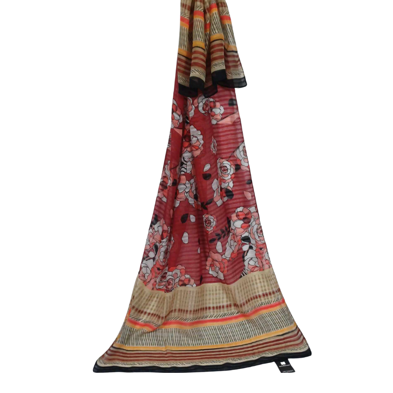 SZAL  BAWEŁNIANO - JEDWABNY