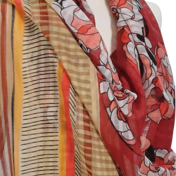 SZAL  BAWEŁNIANO - JEDWABNY