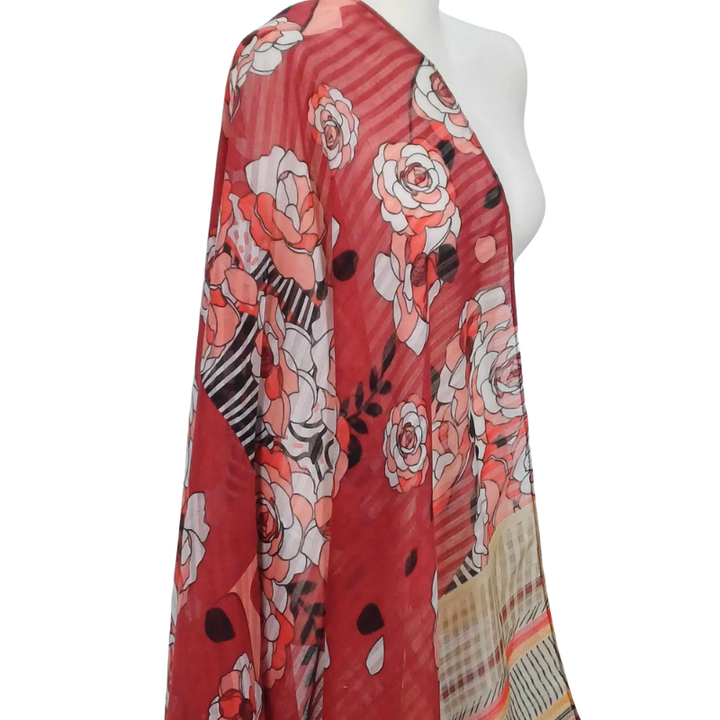 SZAL  BAWEŁNIANO - JEDWABNY