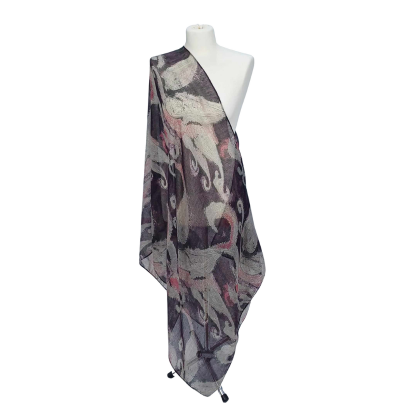 SZAL  BAWEŁNIANO - JEDWABNY