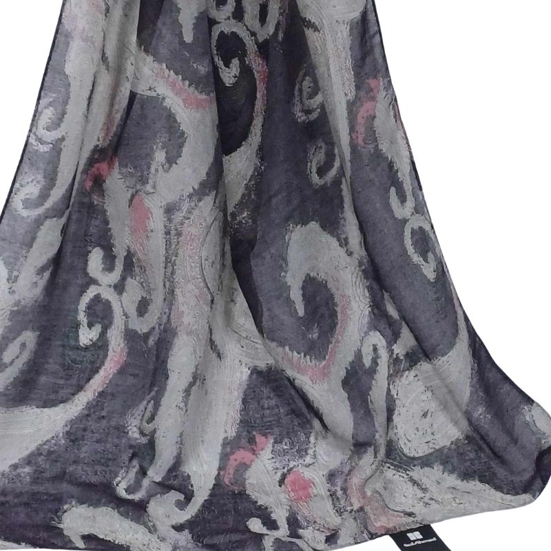 SZAL  BAWEŁNIANO - JEDWABNY