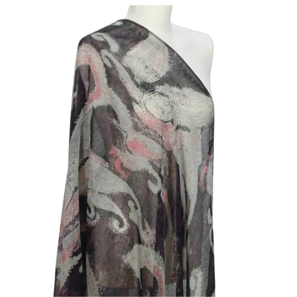 SZAL  BAWEŁNIANO - JEDWABNY