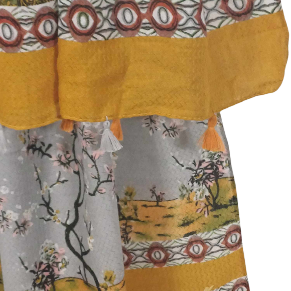 SZAL  BAWEŁNIANO - JEDWABNY