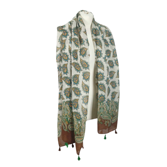 SZAL  BAWEŁNIANO - JEDWABNY