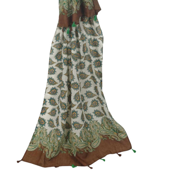 SZAL  BAWEŁNIANO - JEDWABNY