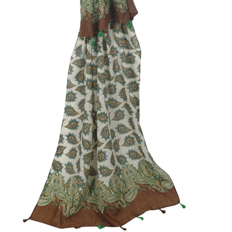 SZAL  BAWEŁNIANO - JEDWABNY