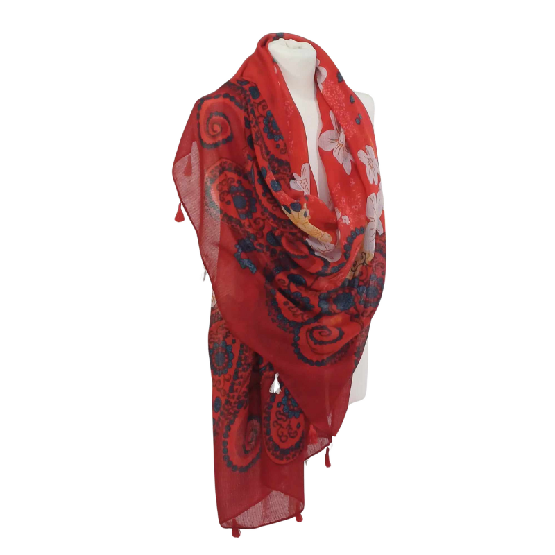 SZAL  BAWEŁNIANO - JEDWABNY