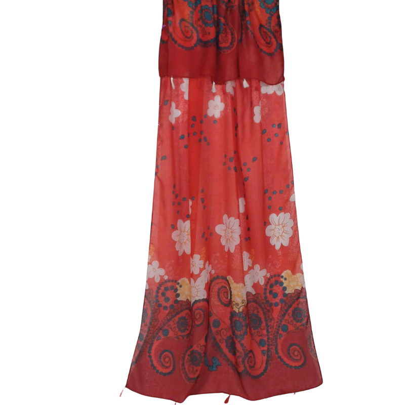 SZAL  BAWEŁNIANO - JEDWABNY