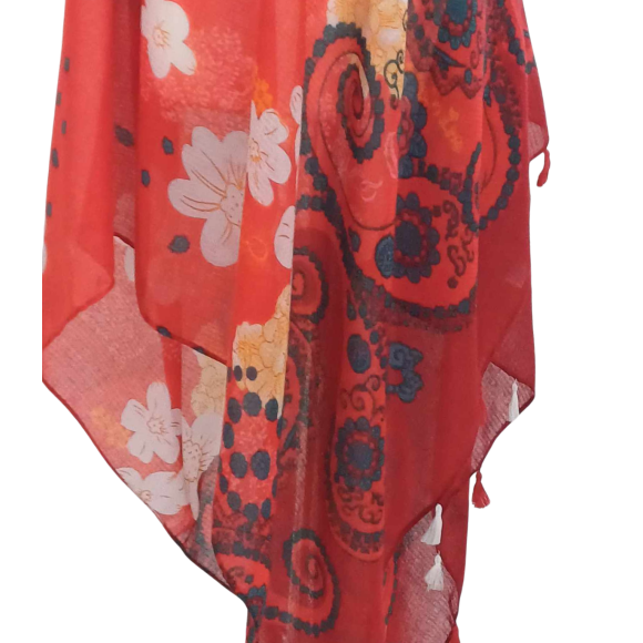 SZAL  BAWEŁNIANO - JEDWABNY