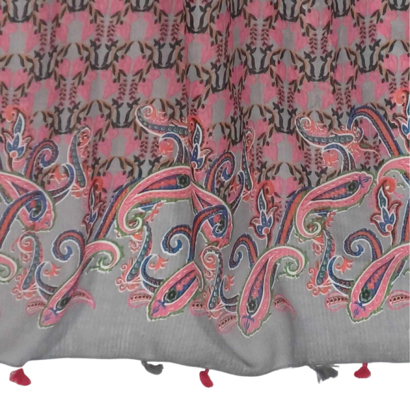 SZAL  BAWEŁNIANO - JEDWABNY