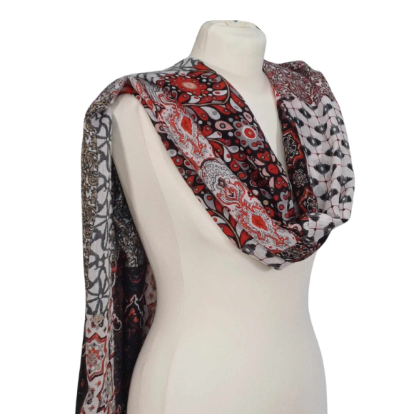 SZAL  BAWEŁNIANO - JEDWABNY