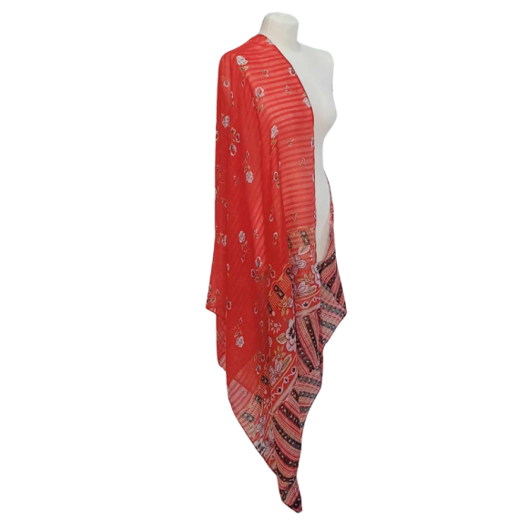 SZAL  BAWEŁNIANO - JEDWABNY