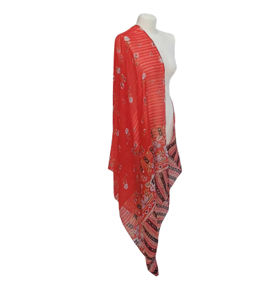 SZAL  BAWEŁNIANO - JEDWABNY