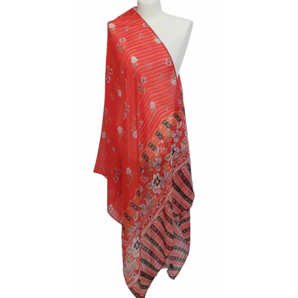 SZAL  BAWEŁNIANO - JEDWABNY