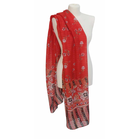 SZAL  BAWEŁNIANO - JEDWABNY