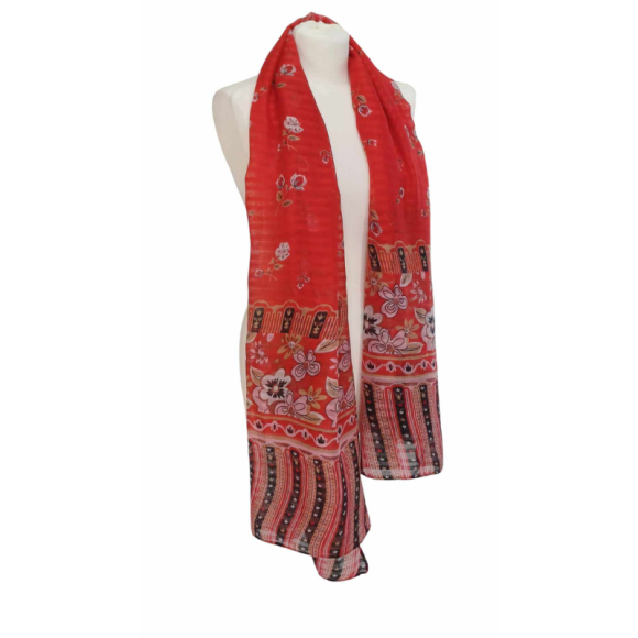 SZAL  BAWEŁNIANO - JEDWABNY