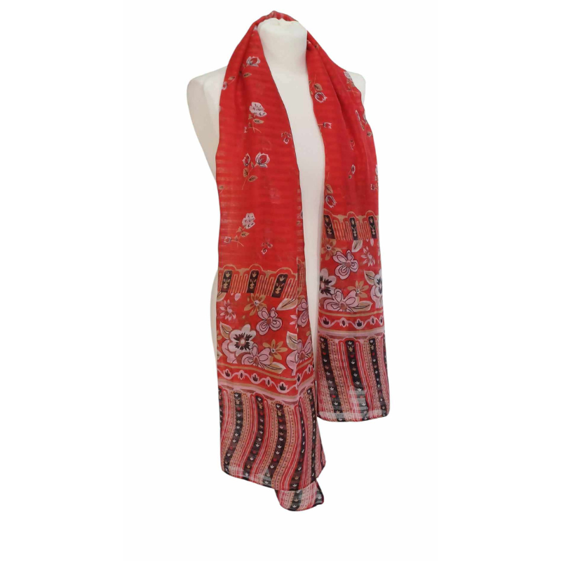 SZAL  BAWEŁNIANO - JEDWABNY