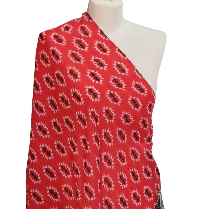 SZAL  BAWEŁNIANO - JEDWABNY