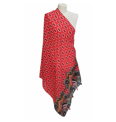 SZAL  BAWEŁNIANO - JEDWABNY