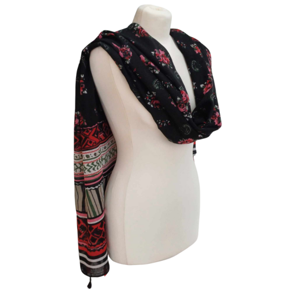 SZAL  BAWEŁNIANO - JEDWABNY